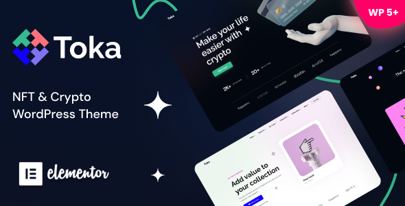 Toka - NFT & Crypto WordPress Theme Free Theme